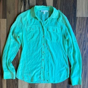 Banana Republic green sheet blouse